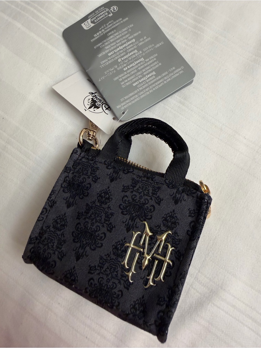 Disney Black Mini Handbag with Gold Accent